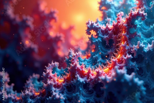 Abstract fractal digital art with swirling colors , background, visual art