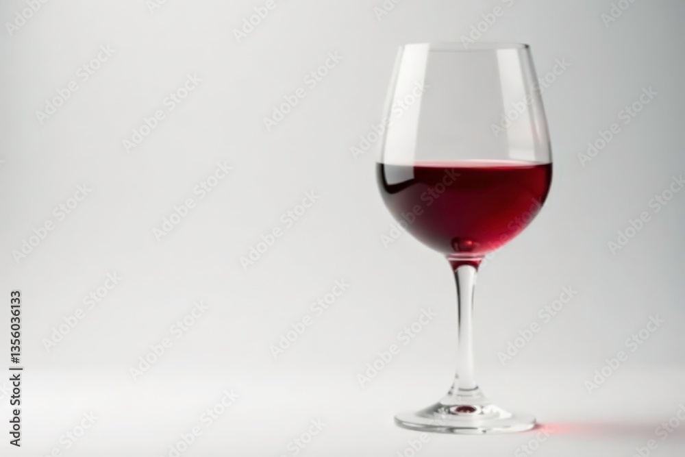 A glass of red wine against a bright white backdrop, elegant, alcohol, delicious A glass of red wine against a bright white backdrop, elegant, alcohol, delicious