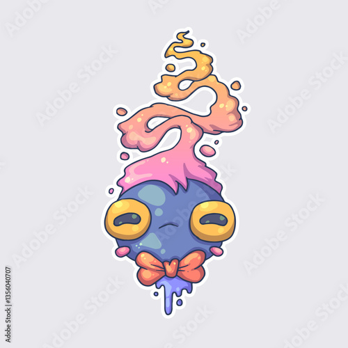 the fabulous cartoon Eel. Cartoon vector character. Trendy style. Vector illustration.