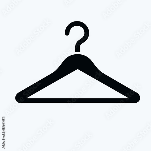Clothes Hanger silhouette in black on a white background