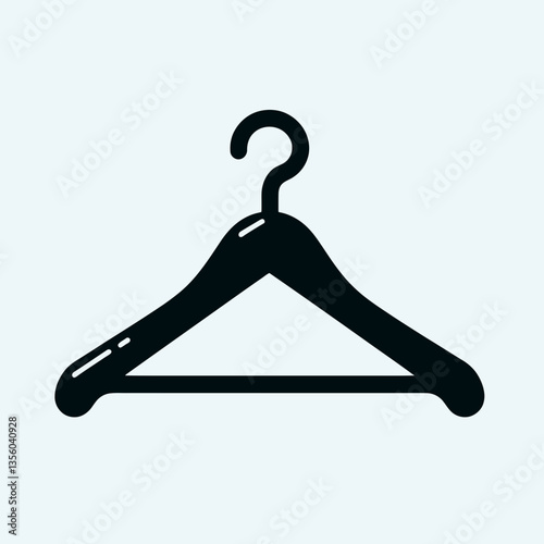 Clothes Hanger silhouette in black on a white background