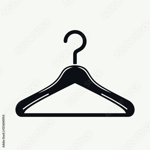 Clothes Hanger silhouette in black on a white background