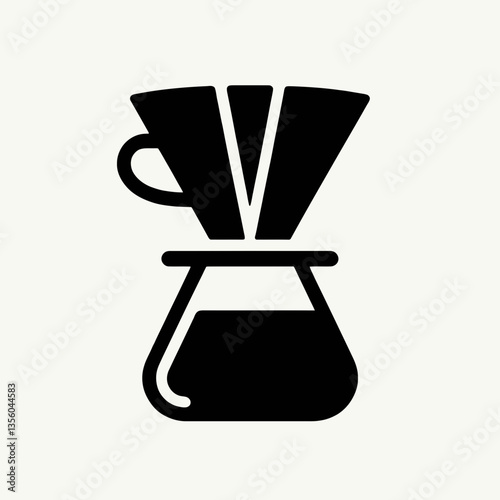Coffee Dripper silhouette in black on a white background