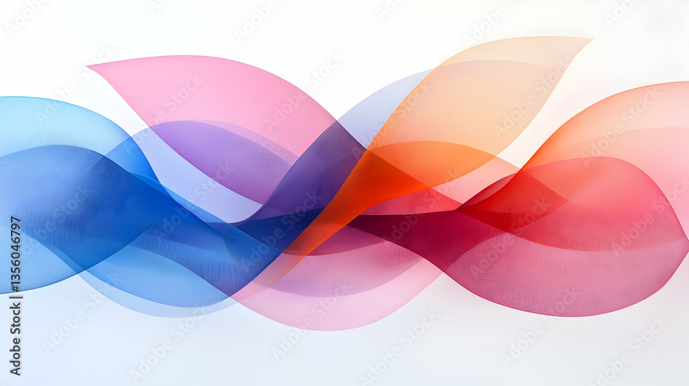 Obraz premium Abstract Colorful Waves Flowing Dynamically on White Background