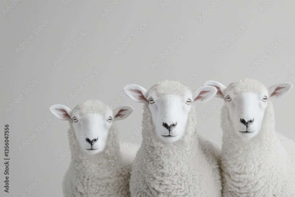Fototapeta premium sheeps on grey background