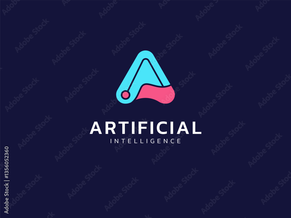 Artificial intelligence with circuit board lines in Triangle shape technology Analysis logo vector design concept. AI technology logotype symbol for advance technology, ui, identity, new tech, robot. Artificial intelligence with circuit board lines in Triangle shape technology Analysis logo vector design concept. AI technology logotype symbol for advance technology, ui, identity, new tech, robot.