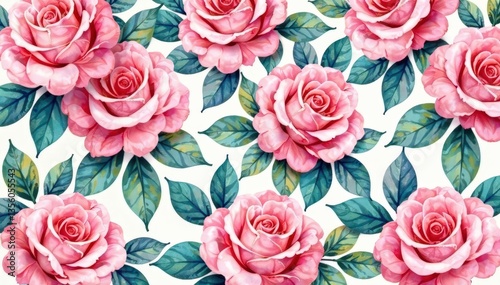 Delicate watercolor roses in a repeating pattern , wallpaper, wedding