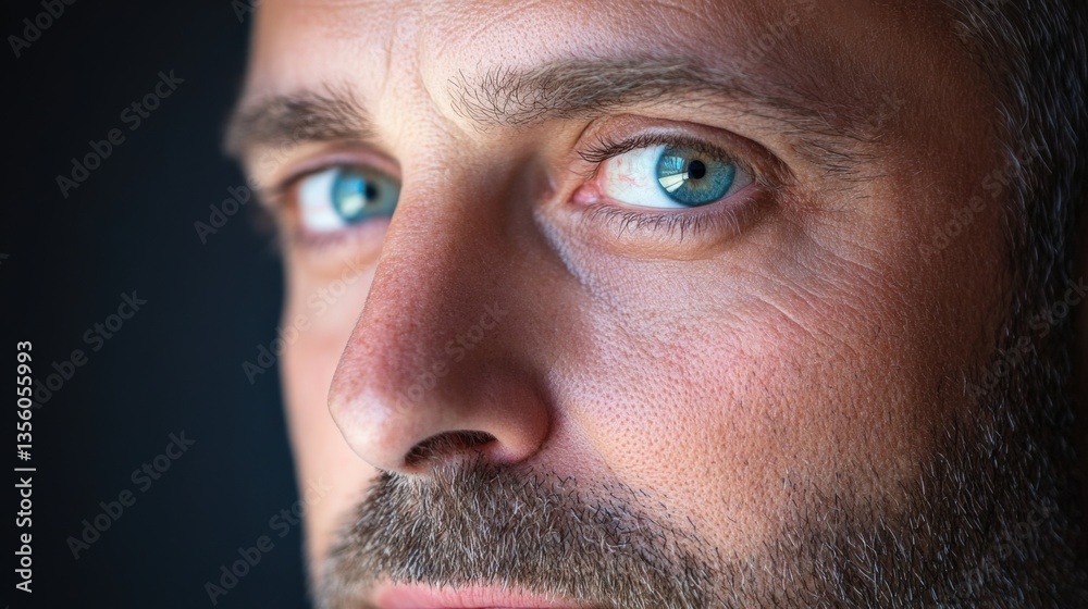 Obraz premium Intense man with piercing blue eyes