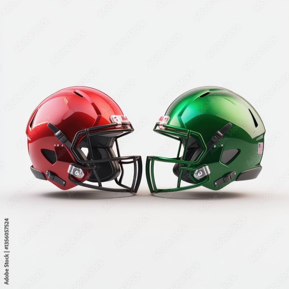 Fototapeta premium Football helmets face-off