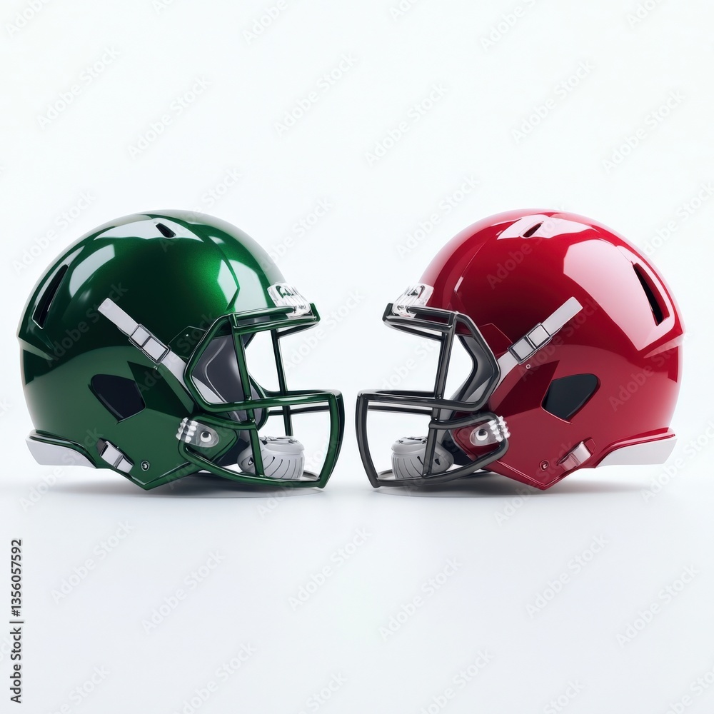 Fototapeta premium Football helmets head to head