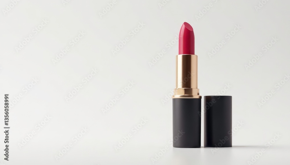 Elegant lipstick tube, sleek design, pristine white backdrop, elegant, isolated Elegant lipstick tube, sleek design, pristine white backdrop, elegant, isolated