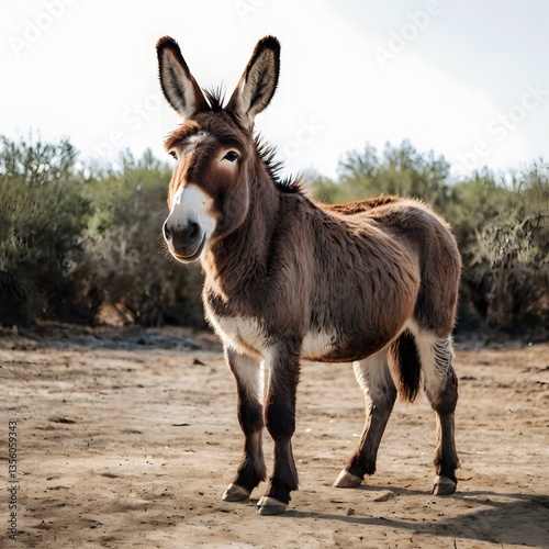 Wallpaper Mural Donkey isolated on white background, Miniature Donkeys In A Field Torontodigital.ca