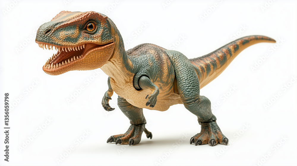 Obraz premium Dinosaur toy empty space background.