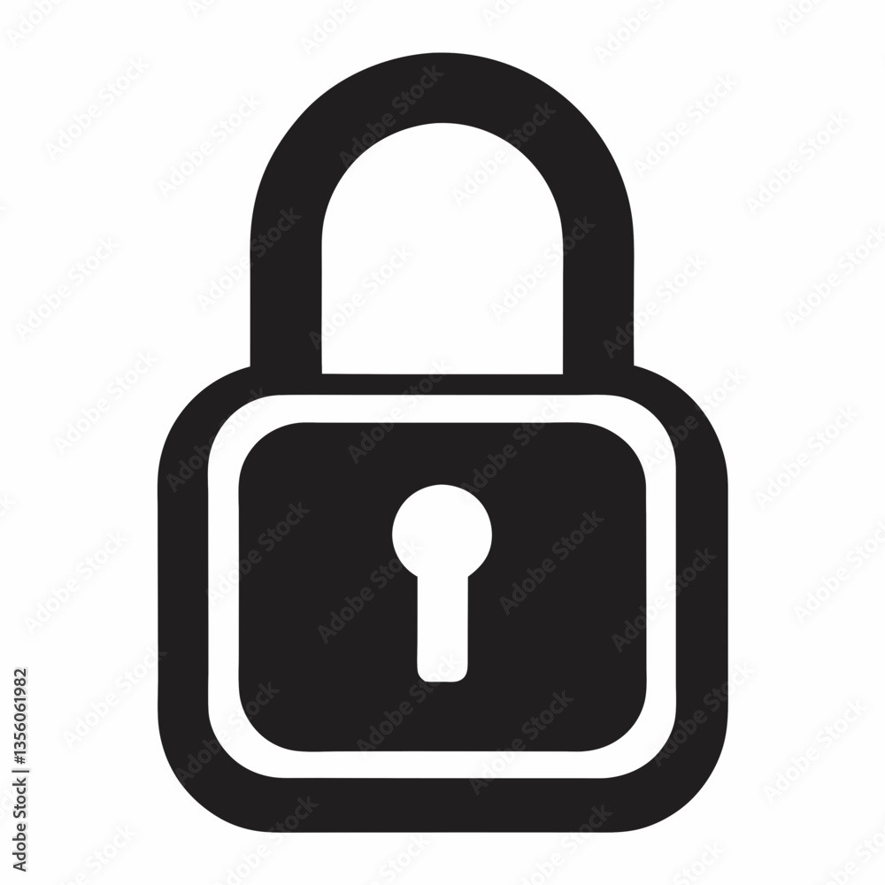 lock icon on white lock icon on white