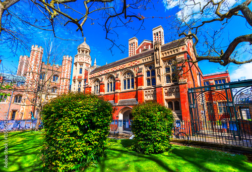 Cambridge UK: Scenic view of the St Johns street with St John's college in a beautifull afternoon, Cambridgeshire, England photo