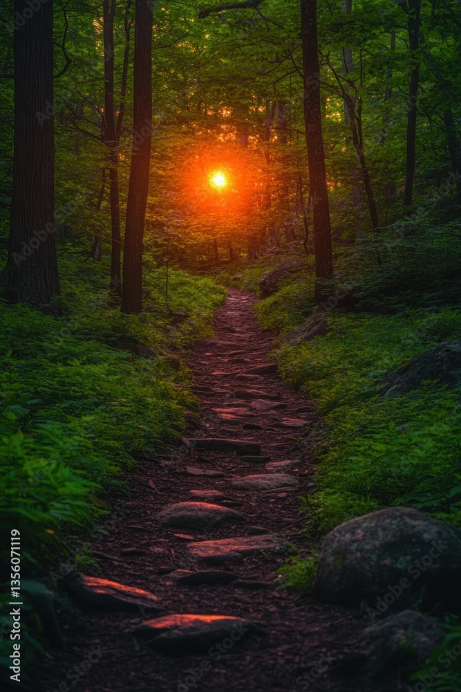 Obraz premium Sunlit forest path