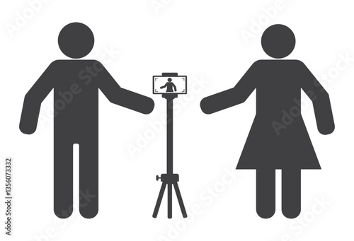 man and woman vlog icon