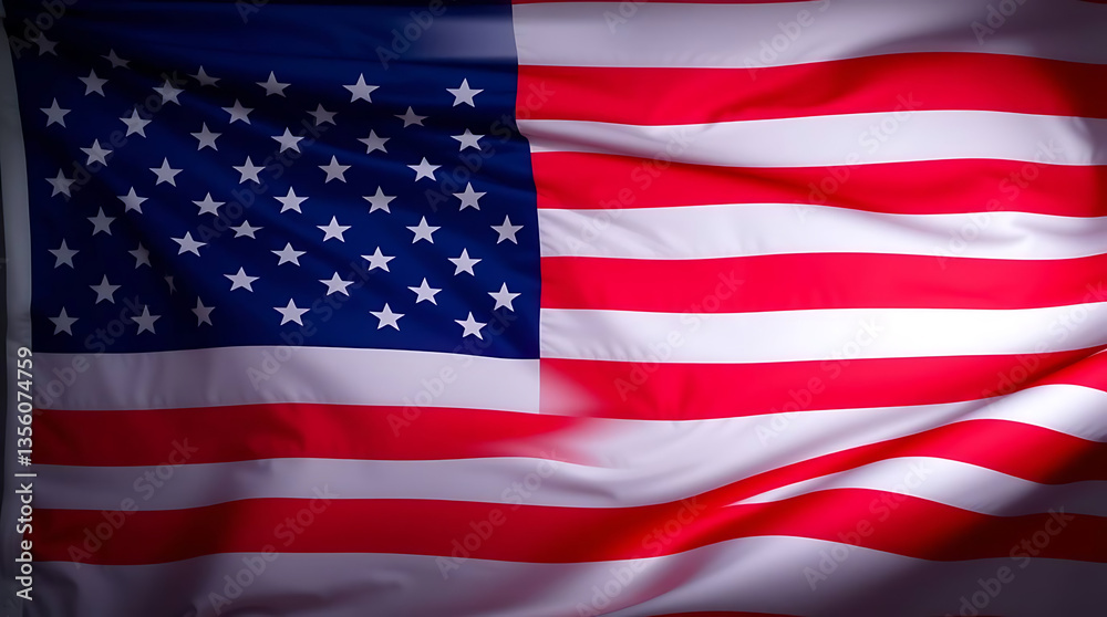 American flag background, exhibiting gentle soft light, diffused shadows, and subtle illumination. created by generative ai American flag background, exhibiting gentle soft light, diffused shadows, and subtle illumination. created by generative ai