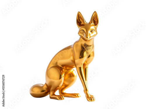 Majestic Golden Fox Sculpture