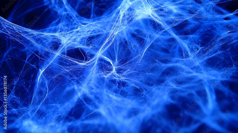 Obraz premium Abstract blue glowing web-like texture.
