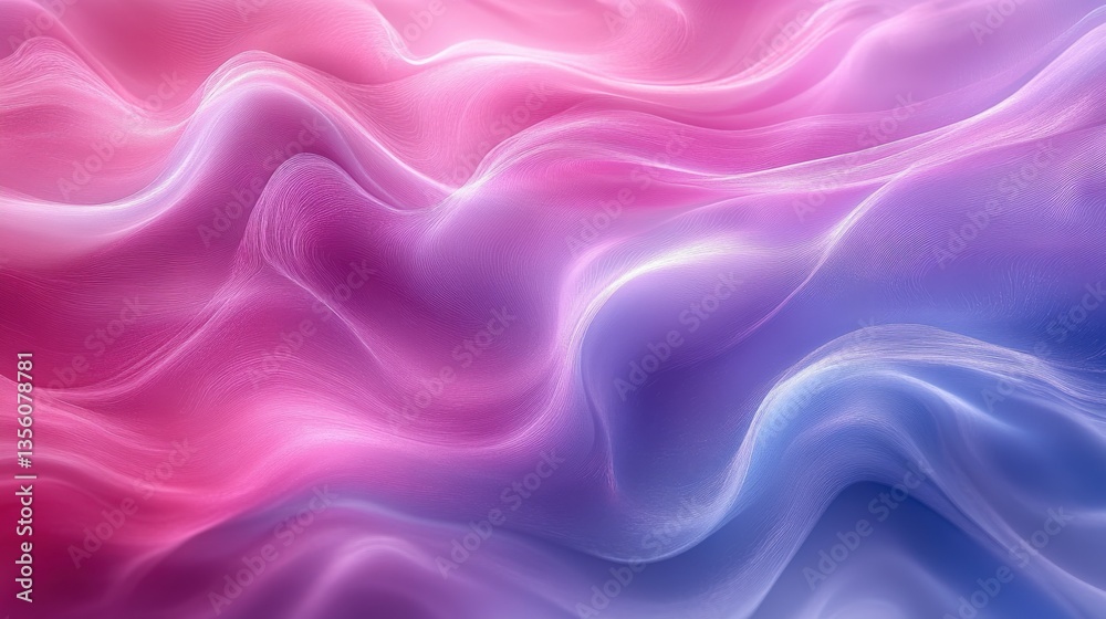 Obraz premium Smooth Pastel Gradient Waves in Contemporary Digital Art Style