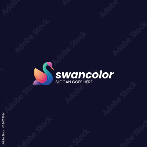 Swan Color Gradient Colorful Logo