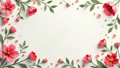 Subtle, evenly spaced floral pattern on a light surface , plant, spring