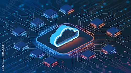 A smooth illustration of cloud containers and serverless functions, demonstrating efficient cost utilization through real-time scaling and adaptive pricing.