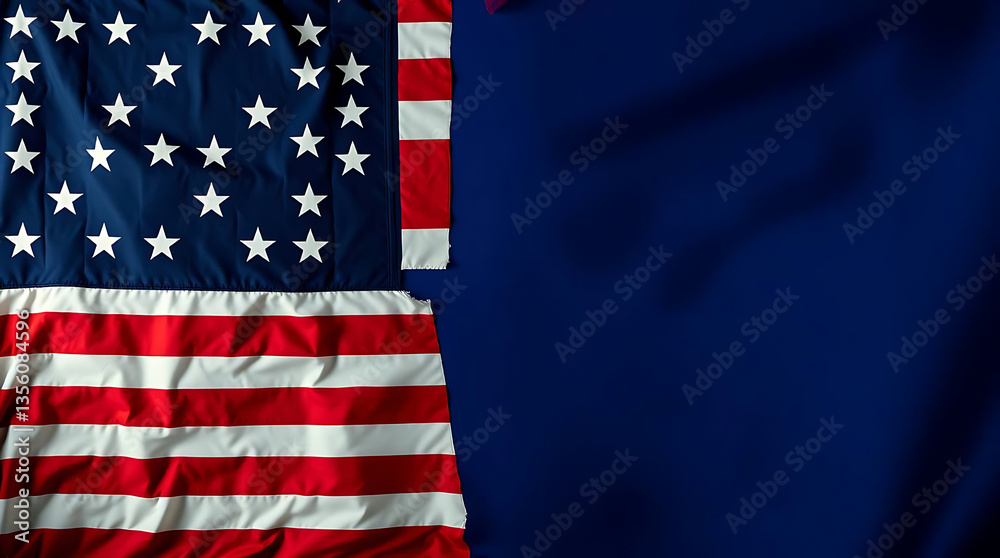 Fototapeta premium American flag background, exhibiting gentle soft light, diffused shadows, and subtle illumination. created by generative ai