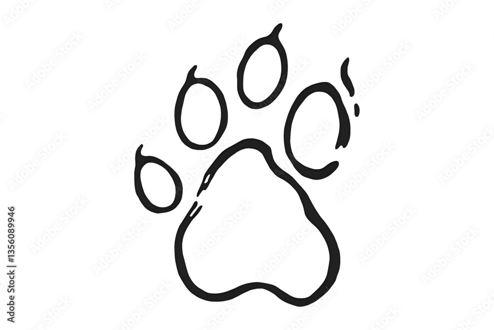 black paw print, simple design, white background, isolated, no background black paw print, simple design, white background, isolated, no background