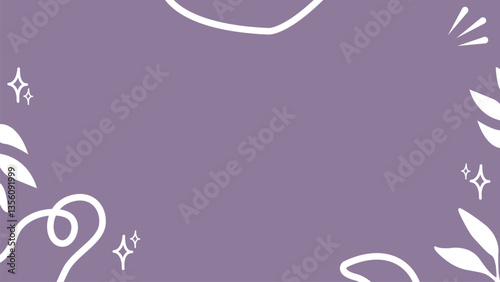 Stylish purple background with white botanical and abstract accents, perfect for engaging and modern teaching presentations.