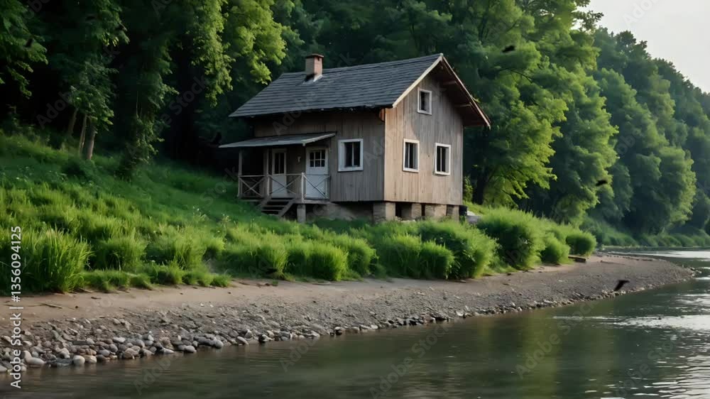 old wooden house Seamless looping 4k time-lapse animation video background old wooden house Seamless looping 4k time-lapse animation video background