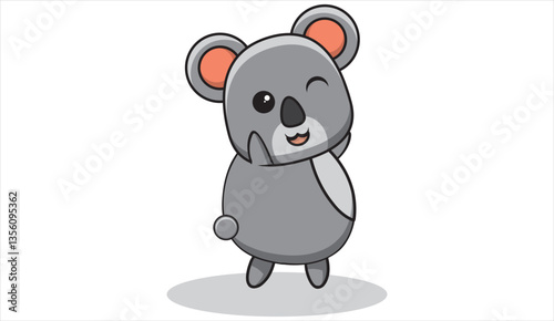 illustration of koala bear covering ears. vector illustration