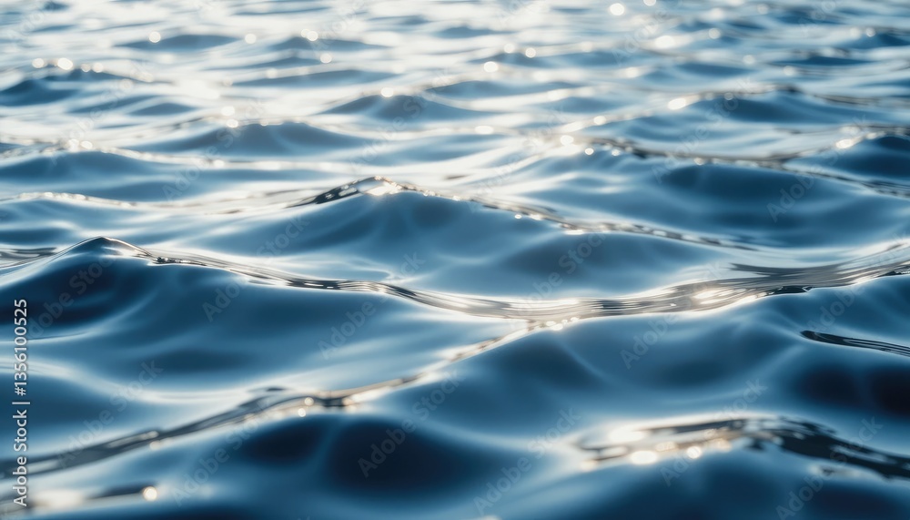 A calm feel is created by the soft ripples and glistening light reflections on the water's surface in this abstract artwork. A calm feel is created by the soft ripples and glistening light reflections on the water's surface in this abstract artwork.