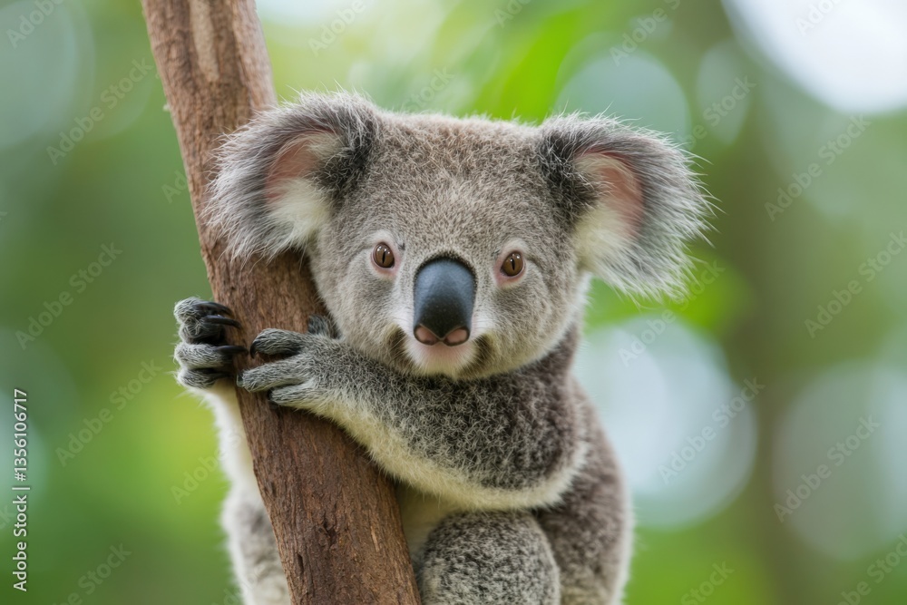Naklejka premium Koala climbing tree