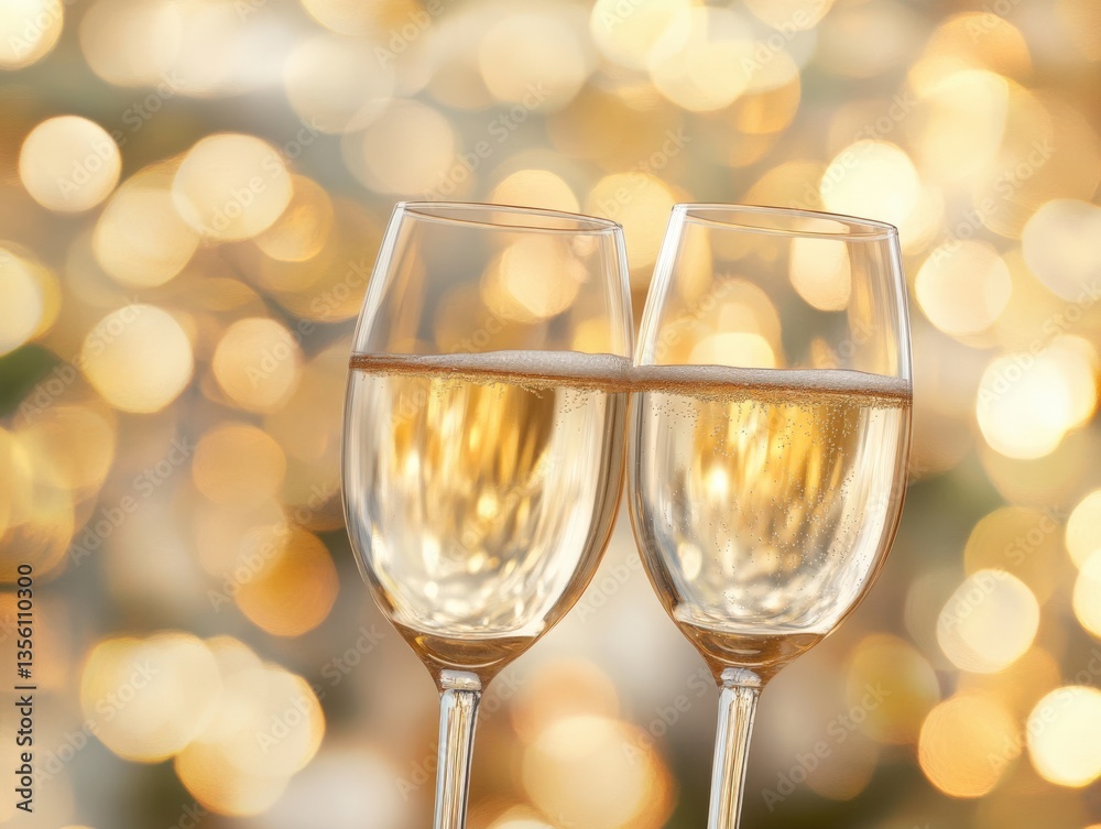Champagne toast on bokeh background Champagne toast on bokeh background
