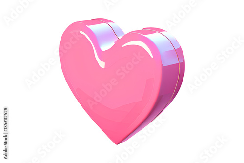 Wallpaper Mural shiny pink heart, smooth surface, white background, isolated, no background Torontodigital.ca