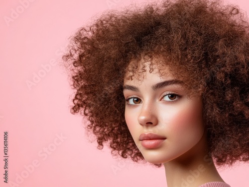Girl with voluminous curly afro