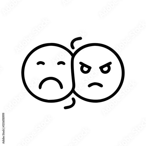 Contradicting Emotions Illustrated in Simple Icons  