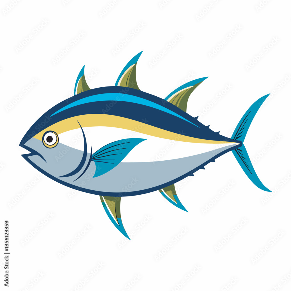 Fototapeta premium Tuna fish vector and illustration.