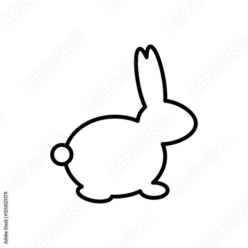 Easter bunny rabbit. Rabbit icon. Bunny icon. Line bunny.