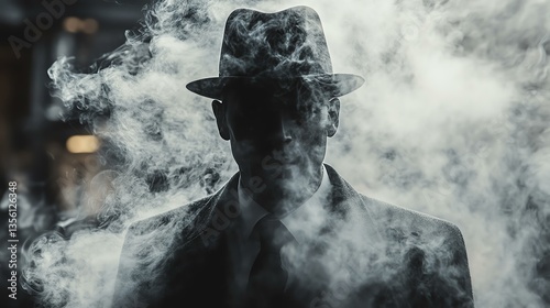 Mysterious figure shrouded in smoke.