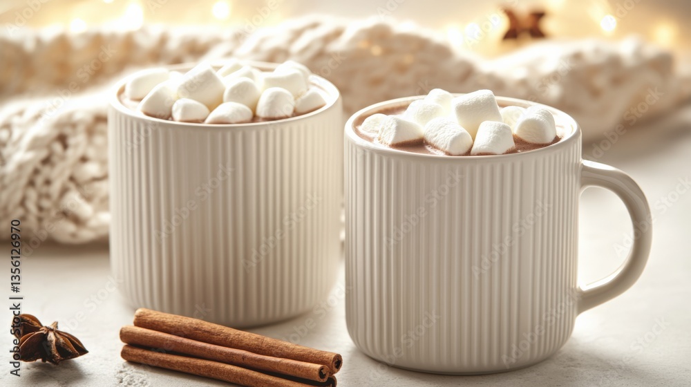 Hot chocolate with marshmallows Hot chocolate with marshmallows