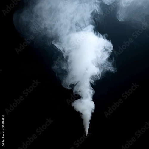 Rising Smoke Effect on Dark Background Dramatic and Atmospheric