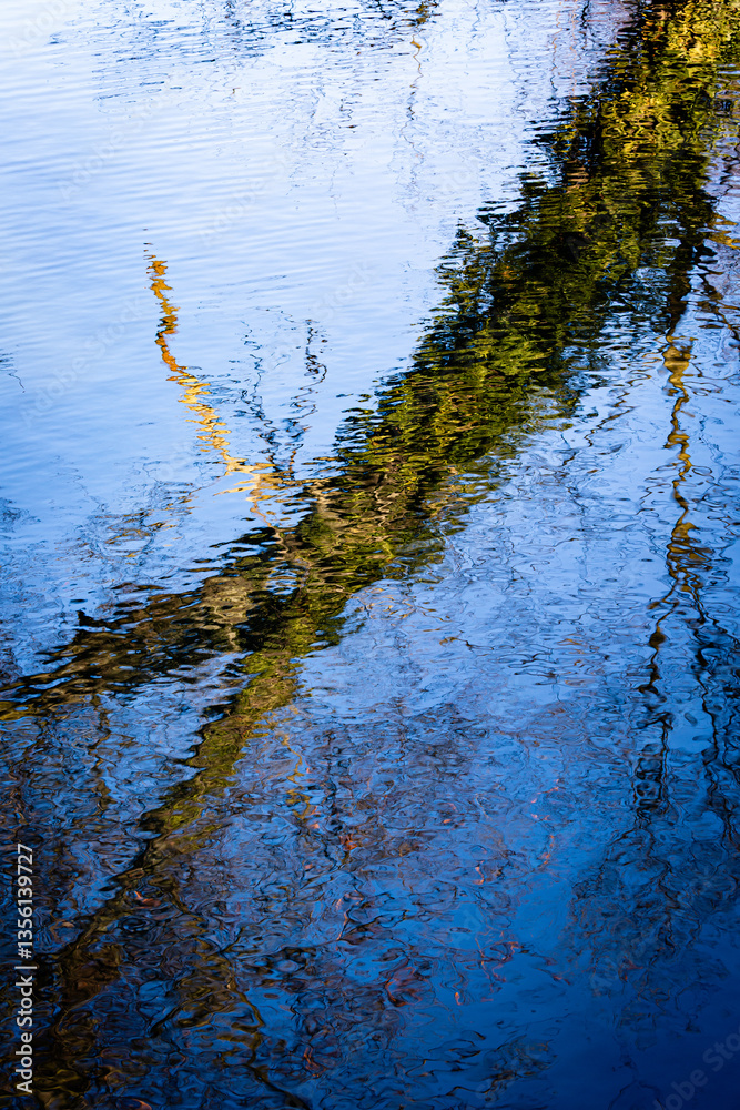 Abstract reflections on water with ripples