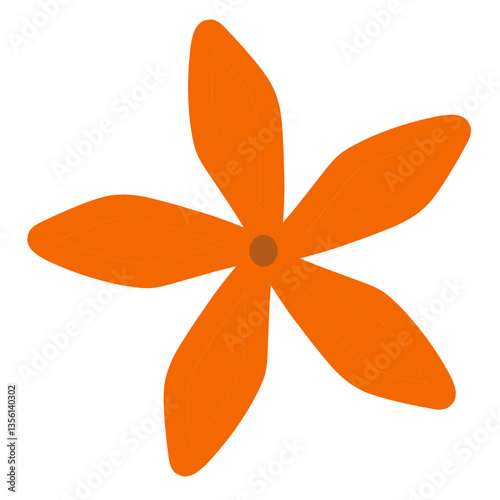 orange flower on transparant background. Abstract shape of flower. Suitable as decoration element and logo design