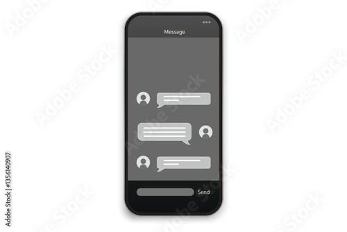 The phone screen is full of notifications from chat messages and inbox.And there are conversation symbols and letter icons.