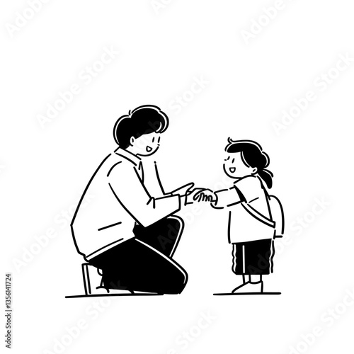 This picture depicts a touching moment between a parent and a child