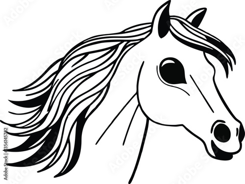 Horse head silhouette vector design. 