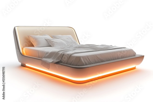 3D Contemporary Bed Frame with Integrated LED